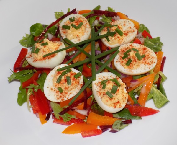 Deviled Eggs with Mixed Salad